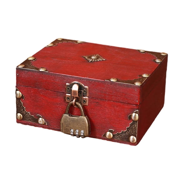 Milageto Wood Decorative Storage Box: Wooden Treasure Chest Photo Storage Box, Treasure C