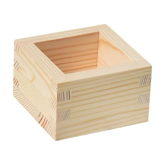 Milageto Wooden Box Jewelry Box Mini Wooden Boxes Square for Glass Glass Water Cup styles B