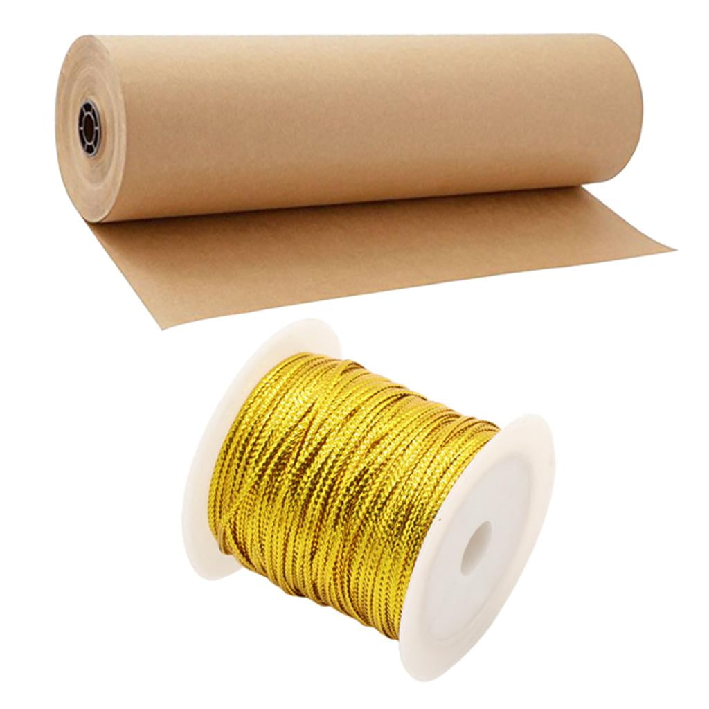 Milageto of Brown Kraft Wrapping Paper And of Ribbon in Yellow