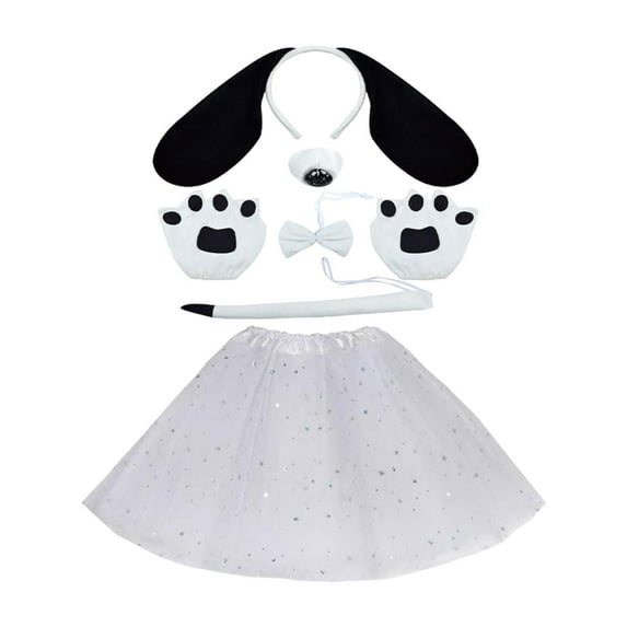 Milageto s and Tail Faux with Claw Gloves for Halloween Masquerade Fancy Party With Skirt