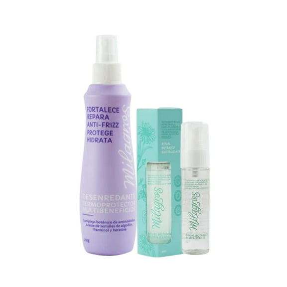 Milagros Serum Revitalizante y Milagros Desenredante termoprotector (2 pack)