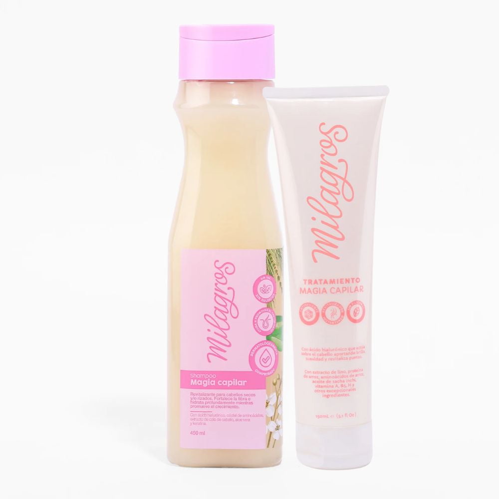 Milagros Shampoo (2 pack) ideal for growth and restores hair elasticity miracle shampoo Shampoo Milagros Colombia Treatment milagros shampoo magia capilar