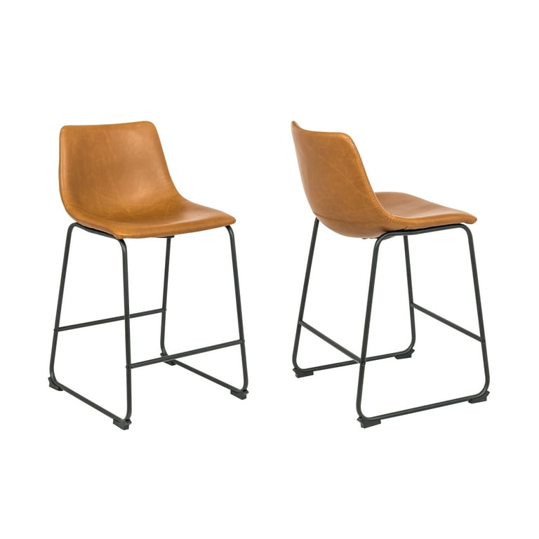 Milan faux 2025 leather counter stools