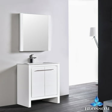 Milan 30" w/ Mirror (Glossy White)