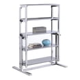 thumbnail image 1 of Milan 31.5" Convertible Bookshelf and Dining Table in Gray/Chrome, 1 of 3