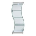 thumbnail image 1 of Milan 35.6" S-shaped Contemporary Steel and Glass Curio Cabinet in Clear/White, 1 of 6