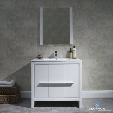 Milan 36" w/ Mirror (Glossy White)