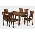 thumbnail image 1 of Milan 7PC Set with Rectangular Table featured 12 in butterfly leaf and 6 Dudley Faux Leather seat chairs, 1 of 1