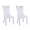 thumbnail image 1 of Milan Amelia 44.3" Faux Leather Upholstered Side Chairs in White (Set of 2), 1 of 5