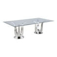 thumbnail image 1 of Milan Amelia Rectangular Contemporary Steel and Glass Dining Table in Clear, 1 of 5