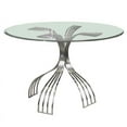 thumbnail image 1 of Milan Astrid 48" Contemporary Steel and Glass Sloping Dining Table in Clear, 1 of 2