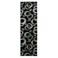 thumbnail image 1 of Milan Barnet Black Turquoise Rug 100% Polypropylene Abstract Pattern 5x8 ft, 1 of 6
