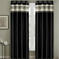 thumbnail image 1 of Milan Blackout Multilayer Energy Saving Grommet Single Curtain Panels - 54 x 96" Panel - Black, 1 of 2