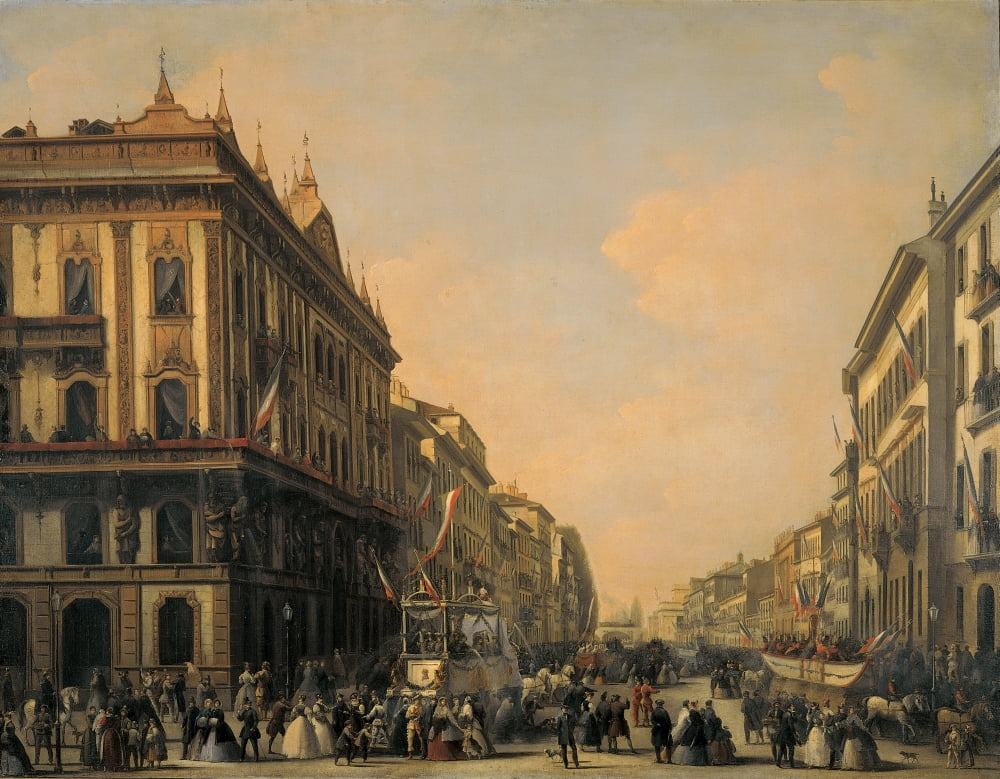 Milan Carnival In Corso Venezia Near Of The Casa Rossa Canvas Art - (36 x 24)