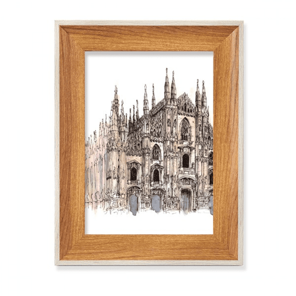 Milan Cathedral in Milan Italy Desktop Wooden Photo Frame Display Picture Art Painting Multiple Sets