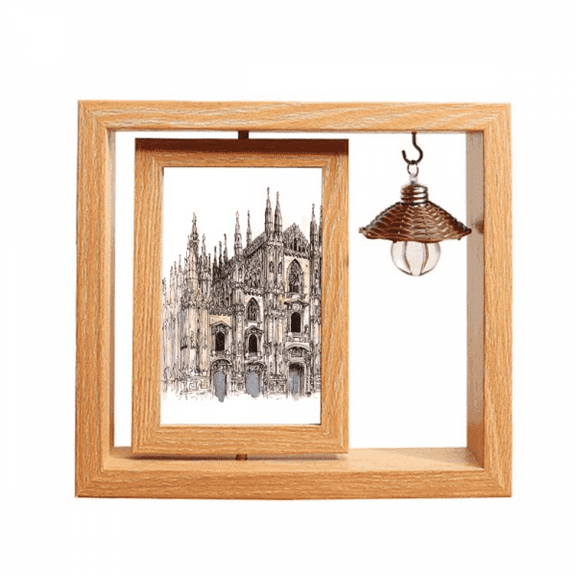 Milan Cathedral in Milan Italy Wooden Rotating Picture Photo Frame 4x6