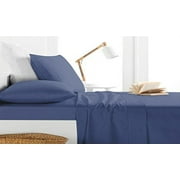 Milan Collection 1000 Thread Count 100% Cotton Deep Pocket Sheet Set (King, Navy)
