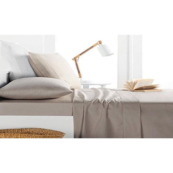Milan Collection 1000 Thread Count 100% Cotton Deep Pocket Sheet Set (Twin, Taupe)