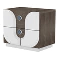 thumbnail image 1 of Milan Edinburgh 23.8" 2-Drawer Modern Wood Nightstand in White, 1 of 3