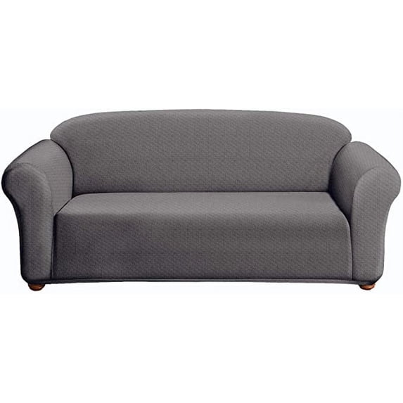 Milan Furniture Slipcover Fitted Protector Couch Cover Jacquard Soft Stretch Non Slip Fabric, Sofa, Grey