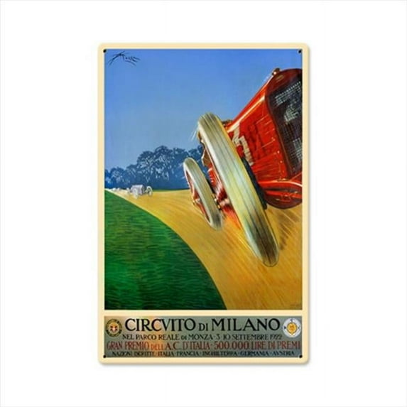 Milan Grand Prix Automotive Metal Sign
