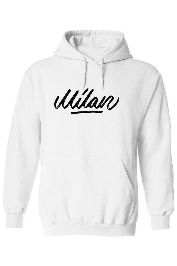 Milan. Hoodie Men - Men Hoodie, White, Small