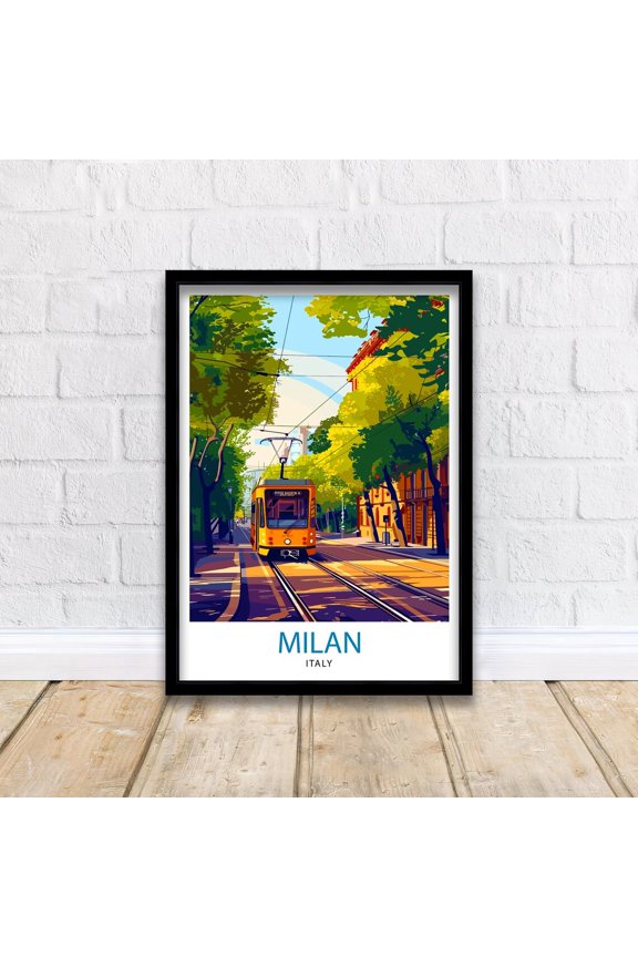 Milan Italy Travel Printmilan Wall Decor Milan Italy Travel Prints Milan Art Print Milan Illustration Milan Wall Art Italy Print