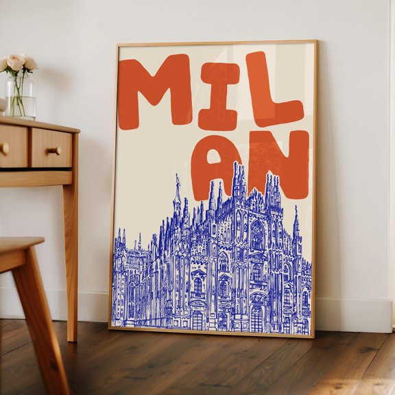 Milan Italy Travel Wall Art Trendy Minimal Home Decor