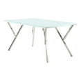 thumbnail image 1 of Milan Jaina 61" Contemporary Steel and Starphire Glass Dining Table in White, 1 of 3