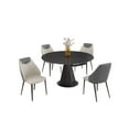 thumbnail image 1 of Milan Jester Contemporary Black Dining Set w/ Extendable Table & Gray Chairs, 1 of 6