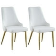 thumbnail image 1 of Milan Krystal White Faux Leather Stitched Channel Back Side Chair - Set of 2, 1 of 8