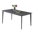 thumbnail image 1 of Milan Marbleized Matte Gray Ceramic Top Table with Steel Four-legged Base, 1 of 4
