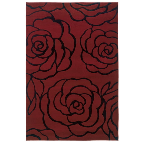 Milan Mimi Garnet 5x7.7 Area Rug Abstract Pattern 100% Polypropylene Multi Color
