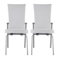 thumbnail image 1 of Milan Monique Motion-Back Steel/PU Side Chair in White (Set of 2), 1 of 9