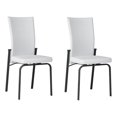 thumbnail image 1 of Milan Monique White Faux Leather Motion-back Side Chair (Set of 2), 1 of 9