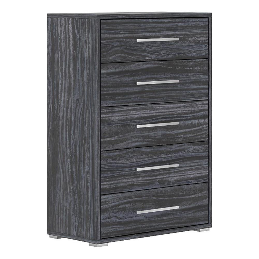 Milan Napolitan Contemporary 5-Drawer Gray Melamine Wood Chest