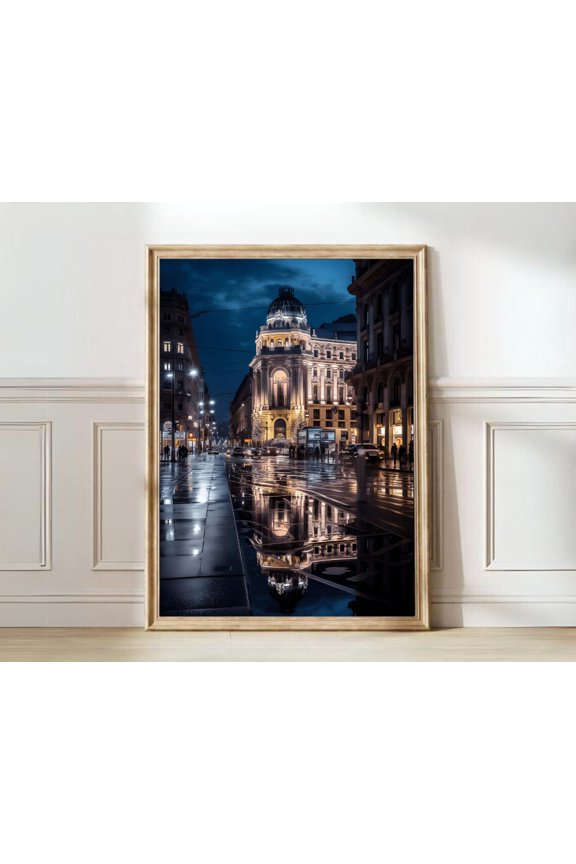 Milan Night Sky Travel Poster Blue Map Italy Wall Art, Unframed Paper Print Size 8x12