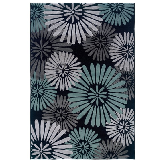 Milan Perth Black Abstract Rug 8x10.3 Easy Care 100% Polypropylene Turkey