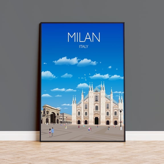 Milan Print Travel Poster Of Milan City Of Milan Milan Gift Art Italy Italy Wall Art