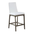 thumbnail image 1 of Milan Rosa Modern Gray/White Faux Leather Counter Stool with Solid Wood Base, 1 of 8
