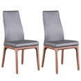 thumbnail image 1 of Milan Rosa Walnut Veneer/Gray PU Contour Back Side Chair w/ Wood Base (Set of 2), 1 of 8