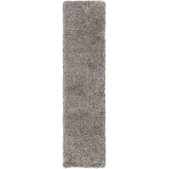 Milan Shag Collection Runner Rug - 2' x 22', Grey, Solid Design, Non-Shedding, Plush Thick Pile, Hallway, Foyer, Bedroom Rug