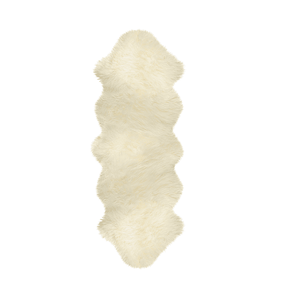 Natural Milan Sheepskin Double Rug | Ivory | 2'x6'