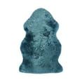 thumbnail image 1 of Natural Milan Sheepskin Single Rug | Teal | 2'x3', 1 of 6