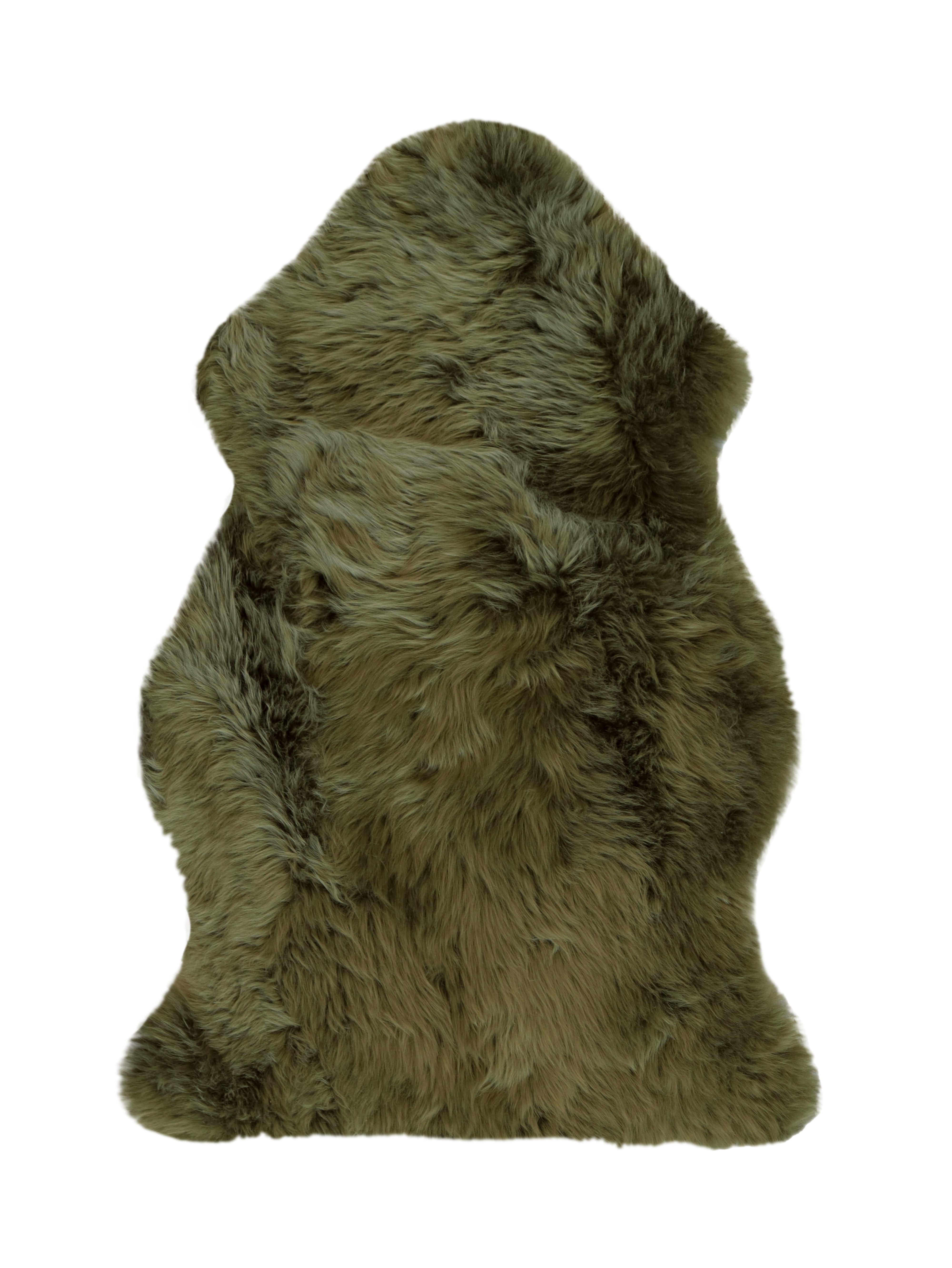 Lush New Zealand Wool Sheepskin Rug in Khaki 2' x 3'