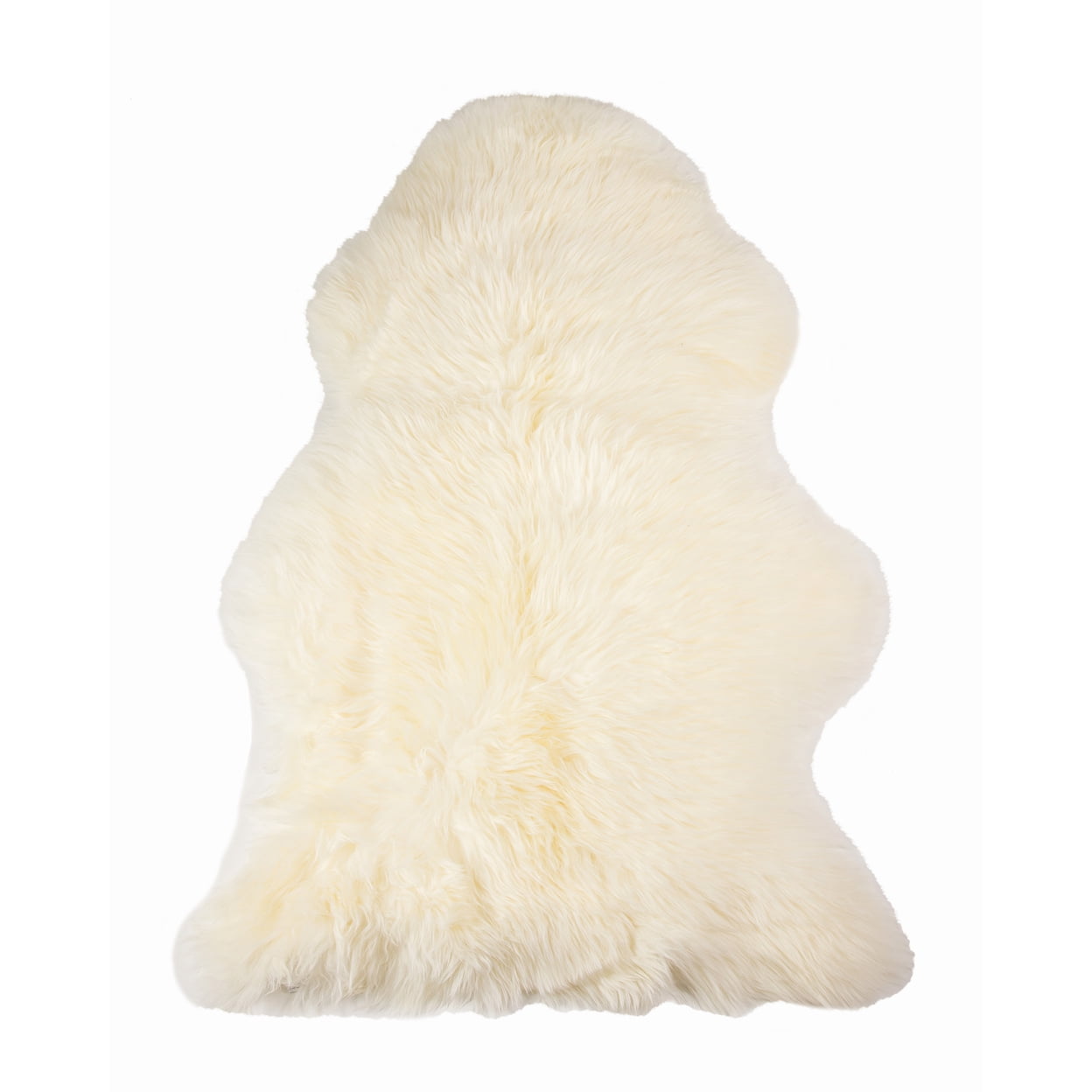 Luxurious Handmade Ivory Sheepskin Rectangular Rug 2' x 3'