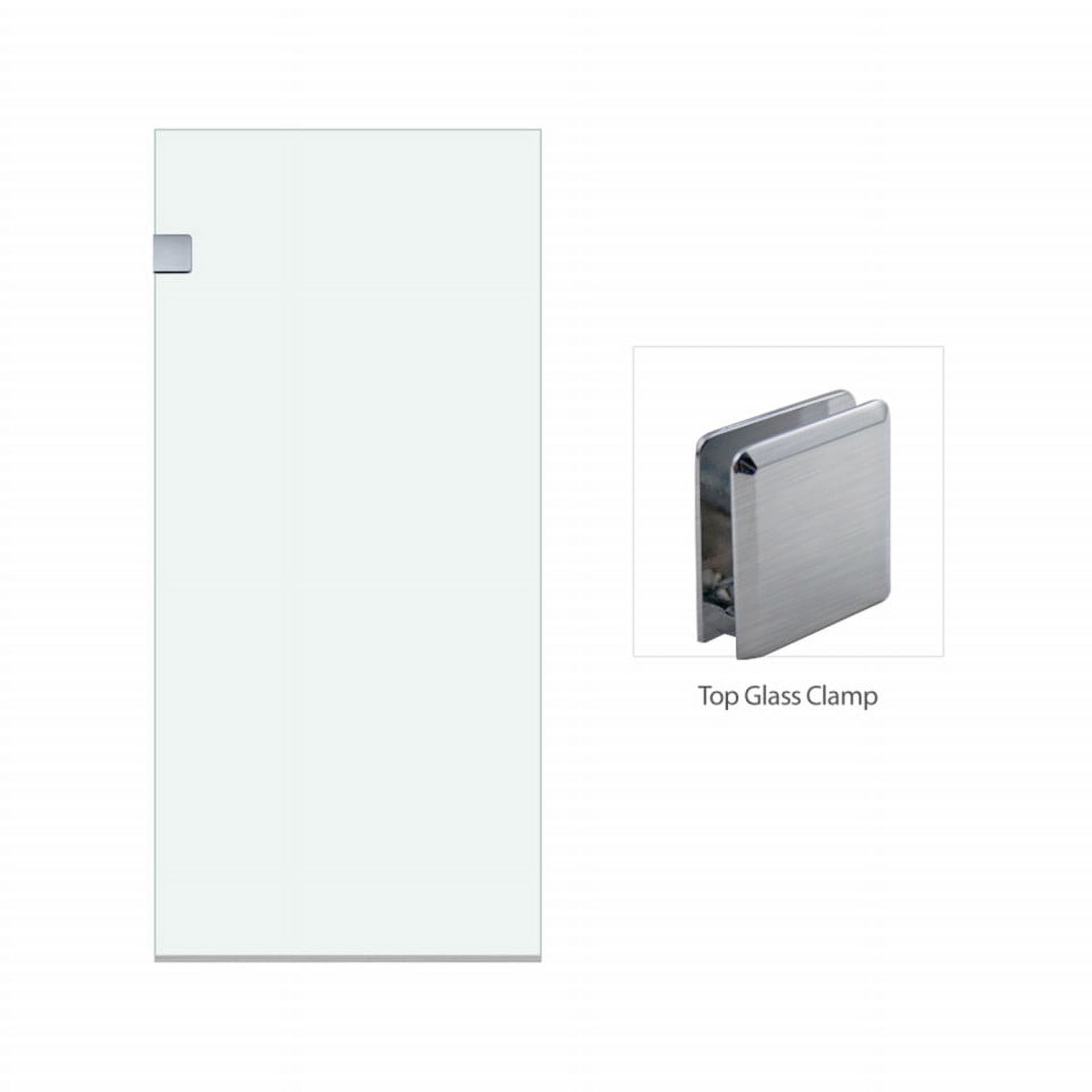 Milan Stationary Panel Shower Screen 24 x 76 Inch Clear Glass, Brushed Nickel Finish