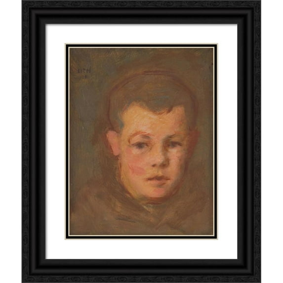 Milan Thomka Mitrovský 12x14 Black Ornate Wood Framed Double Matted Museum Art Print Titled: Boy's Head (1928)