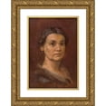 thumbnail image 1 of Milan Thomka Mitrovský 13x18 Gold Ornate Wood Frame and Double Matted Museum Art Print Titled - Portrait of Mrs. Srobarova (1900), 1 of 4