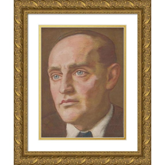 Milan Thomka Mitrovský 18x24 Gold Ornate Framed and Double Matted Museum Art Print Titled - Portrait of J. P. (1920-1929)